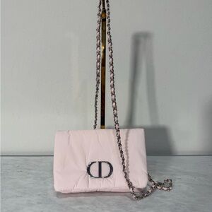 Chic Pink Crossbody Bag with Chain Strap